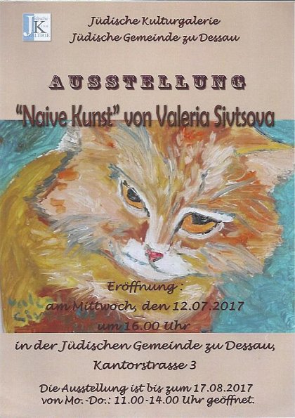 Flyer zur Ausstellung "Naive Kunst" von Valeria Sivtsova