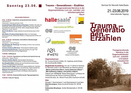 Programm zur Tagung TraumaGerationErzählen