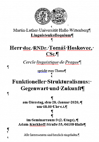 Einladungsflyer Linguistenkolloquium am 28.01.2020