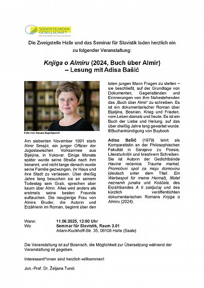 Flyer Lesung Adisa Baić